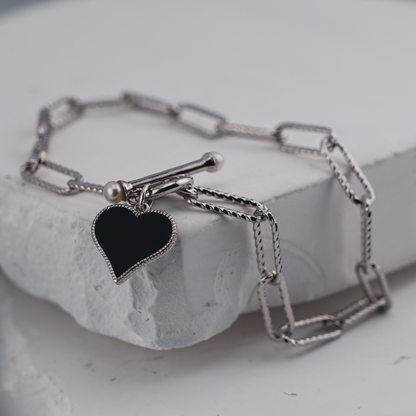 "i love you right here" .925 sterling silver bracelet