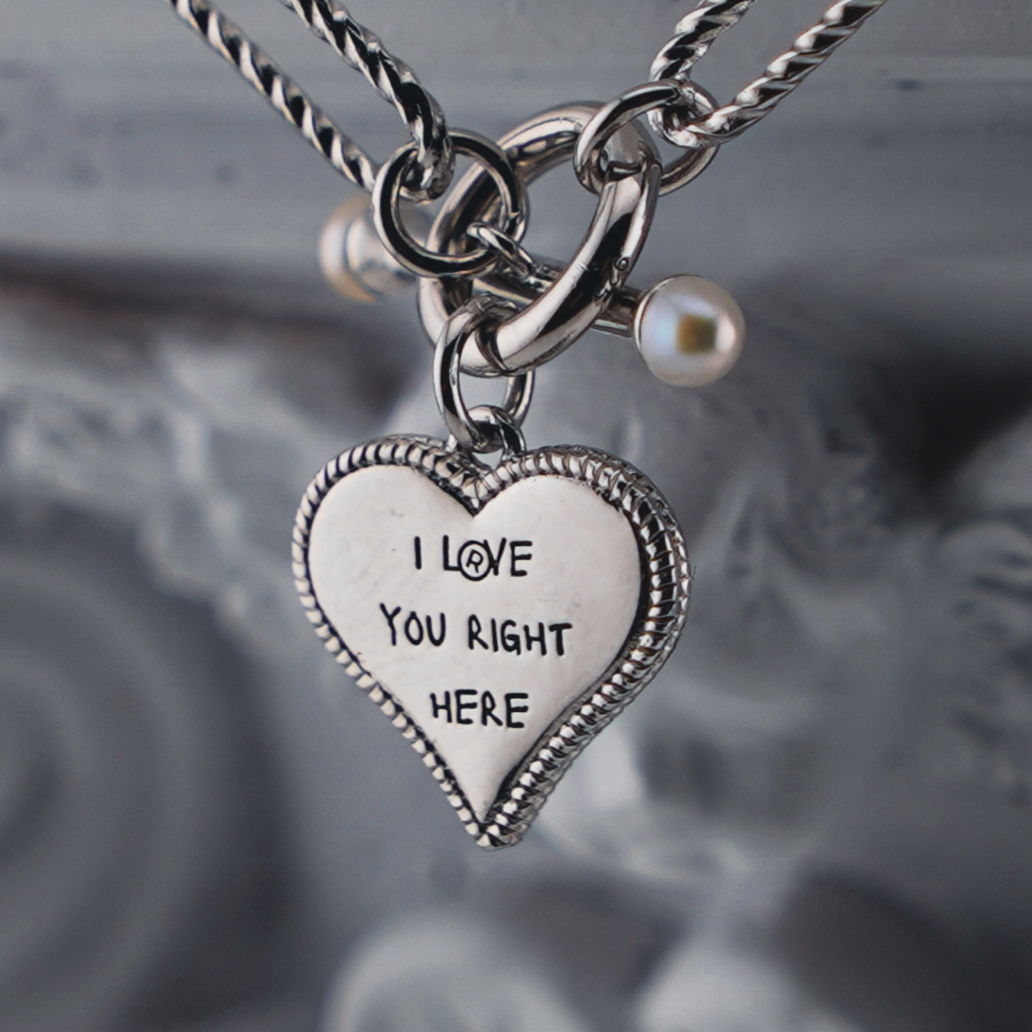 "i love you right here" .925 sterling silver bracelet