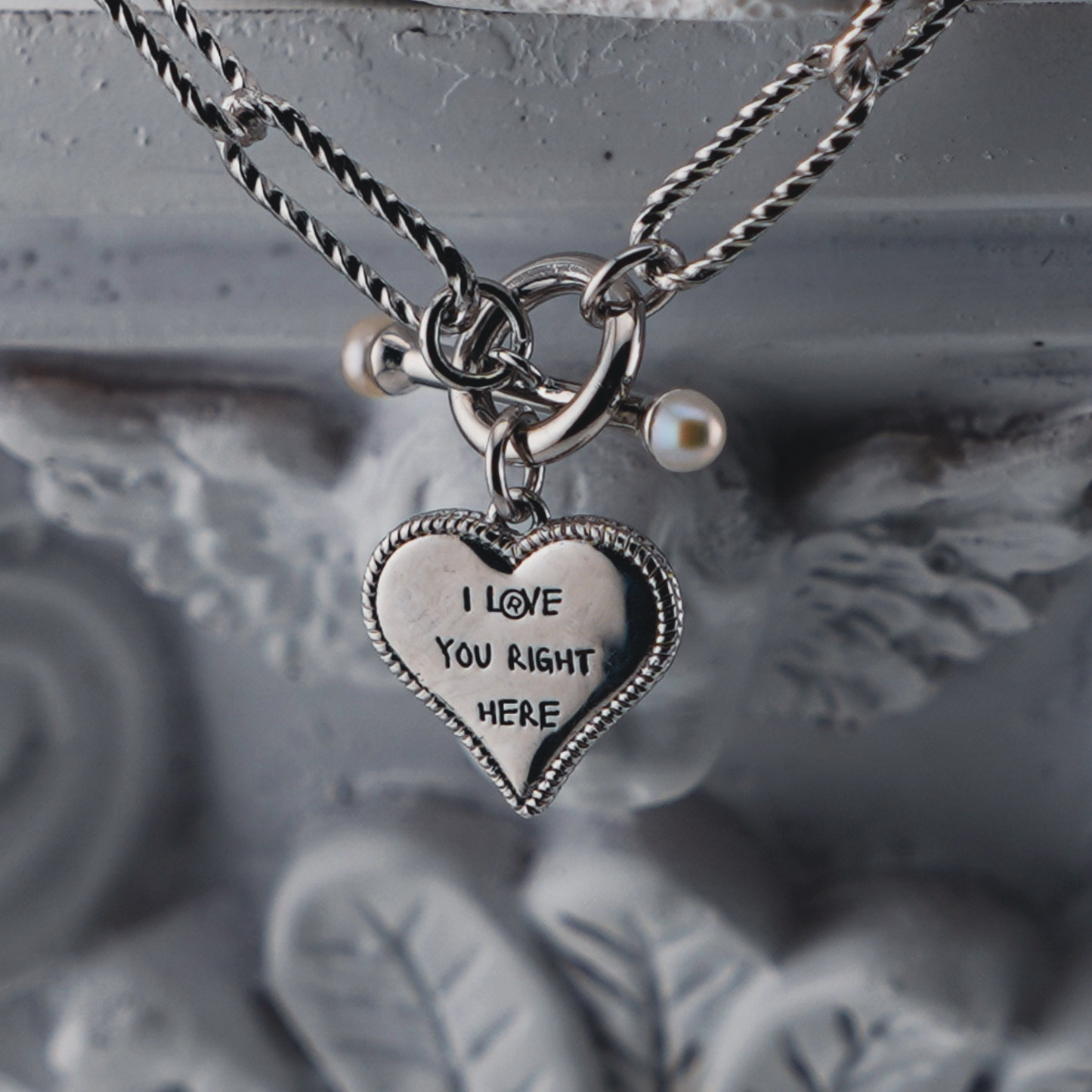 "i love you right here" .925 sterling silver bracelet