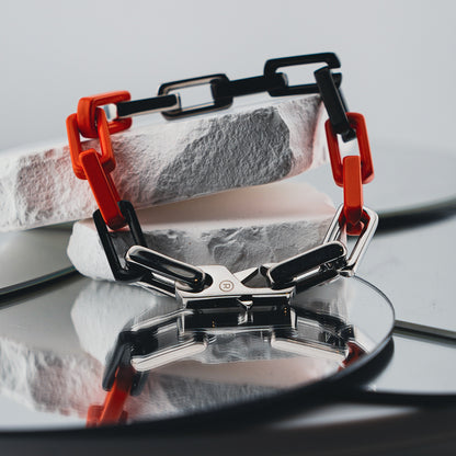 The Chain Link Chain (ORANGE,BLACK, & SILVER)