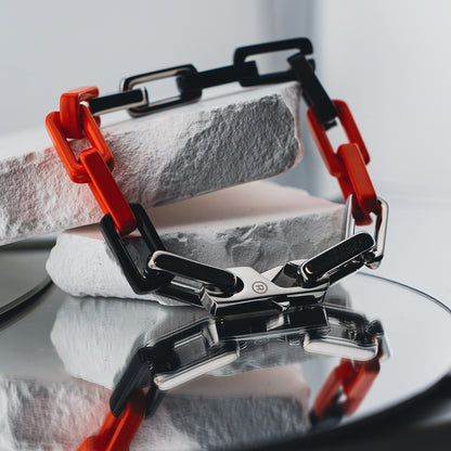 The Chain Link Chain (ORANGE,BLACK, & SILVER)